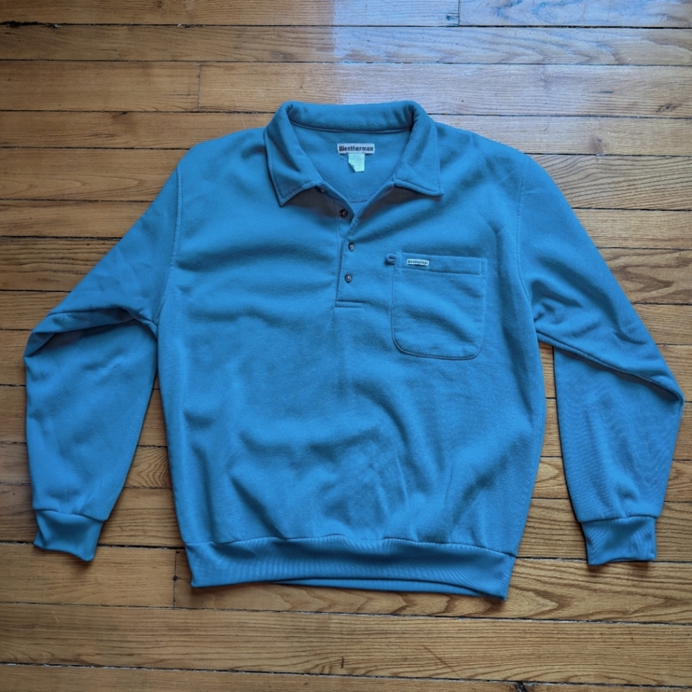 Vintage Weatherman Quarter Button Collared Pullover
